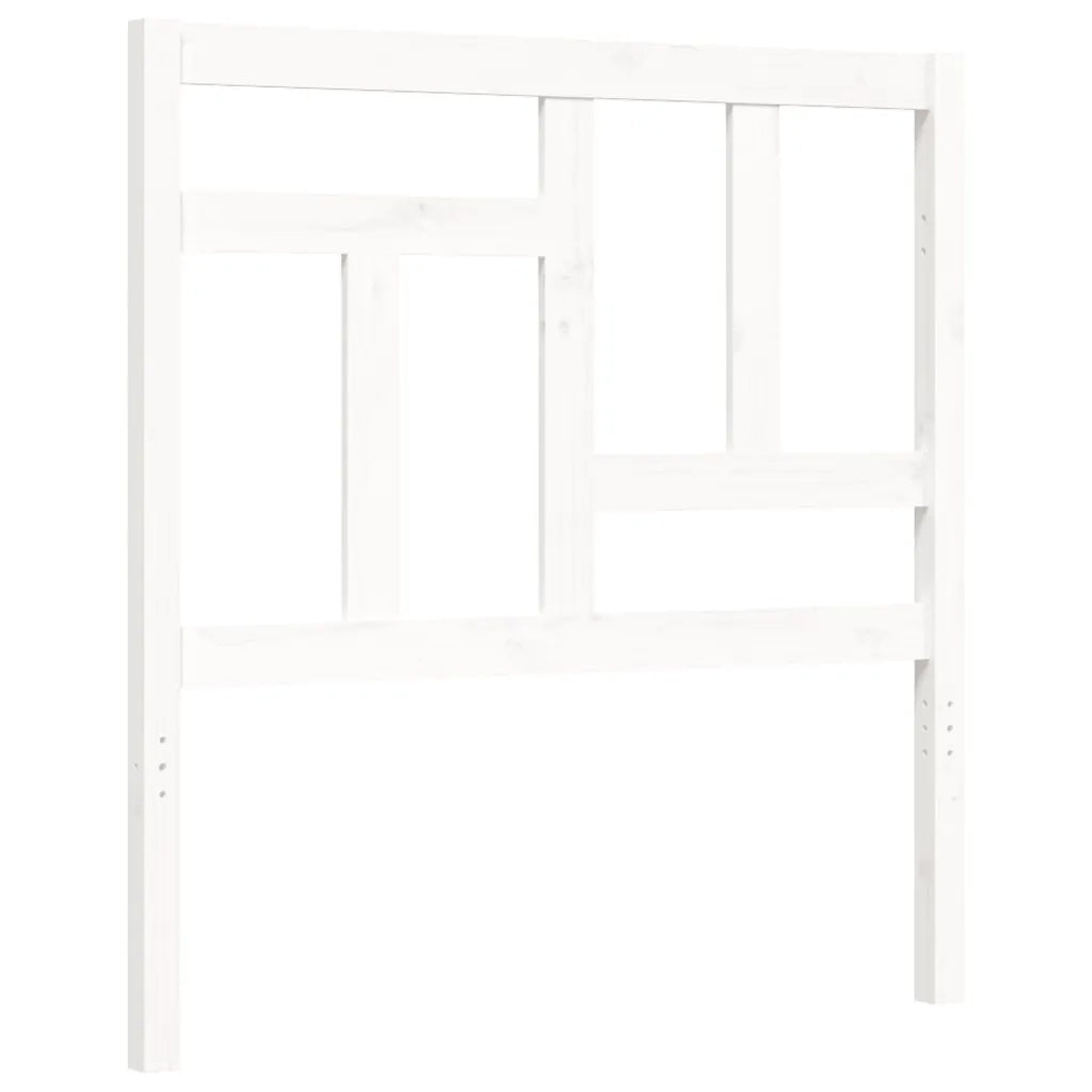 Giroletto con Testiera-Struttura Letto con testiera Bianco Single in Legno Massello 557253
