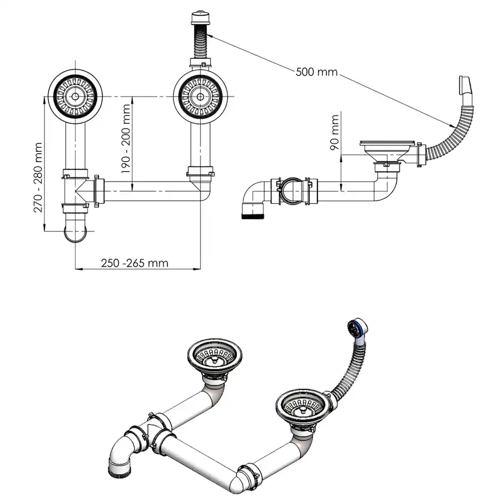 Lavandino cucina granito bianco lavello doppio montaggio sopra 141677