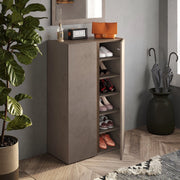 Predore, Armadio Multiuso 2 Ante 5 Ripiani, 70x111h cm Marrone Bronzo
