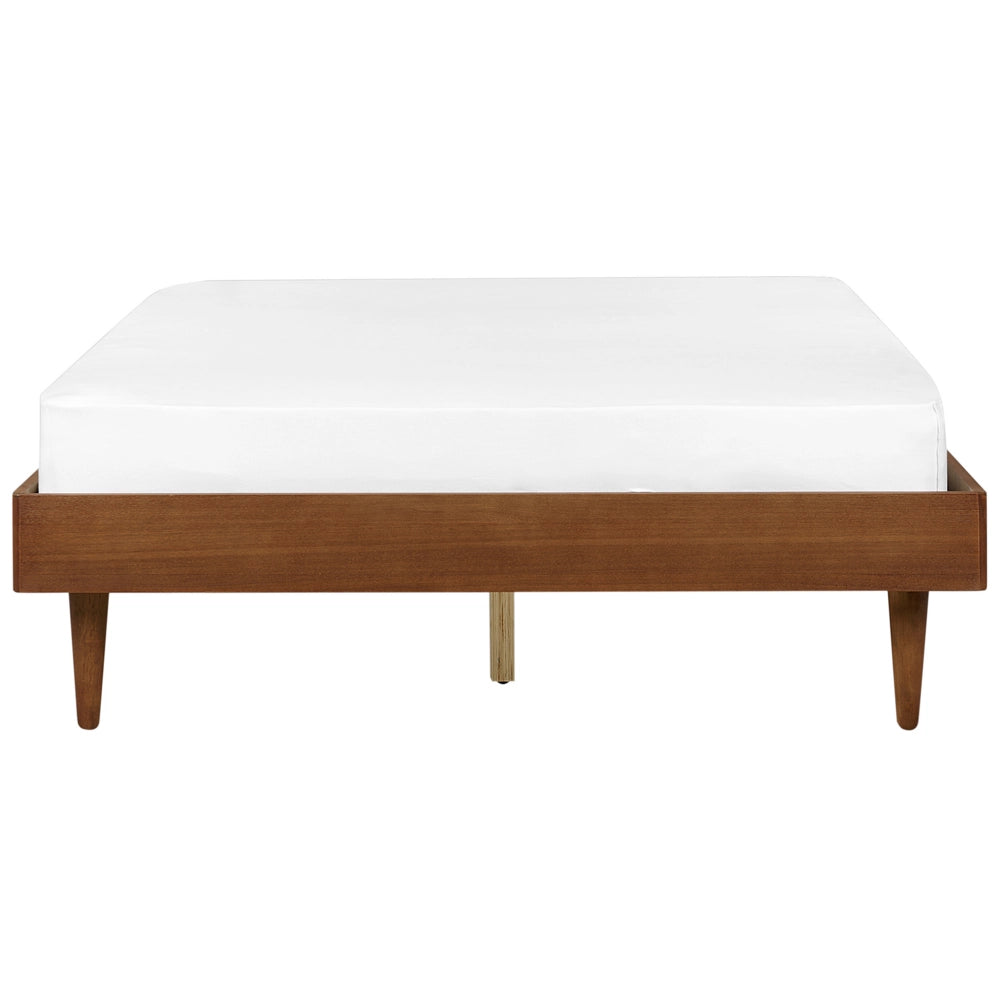 Letto in frassino marrone 140 x 200 cm con rete a doghe senza testata stile rustico minimalista