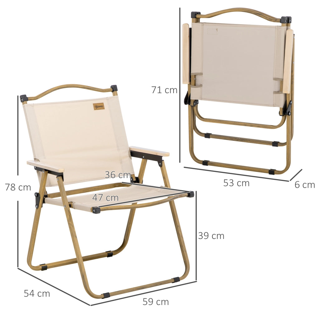 Sedia da giardino pieghevole ¨C zephmum ¨C acciaio, effetto legno, kaki
