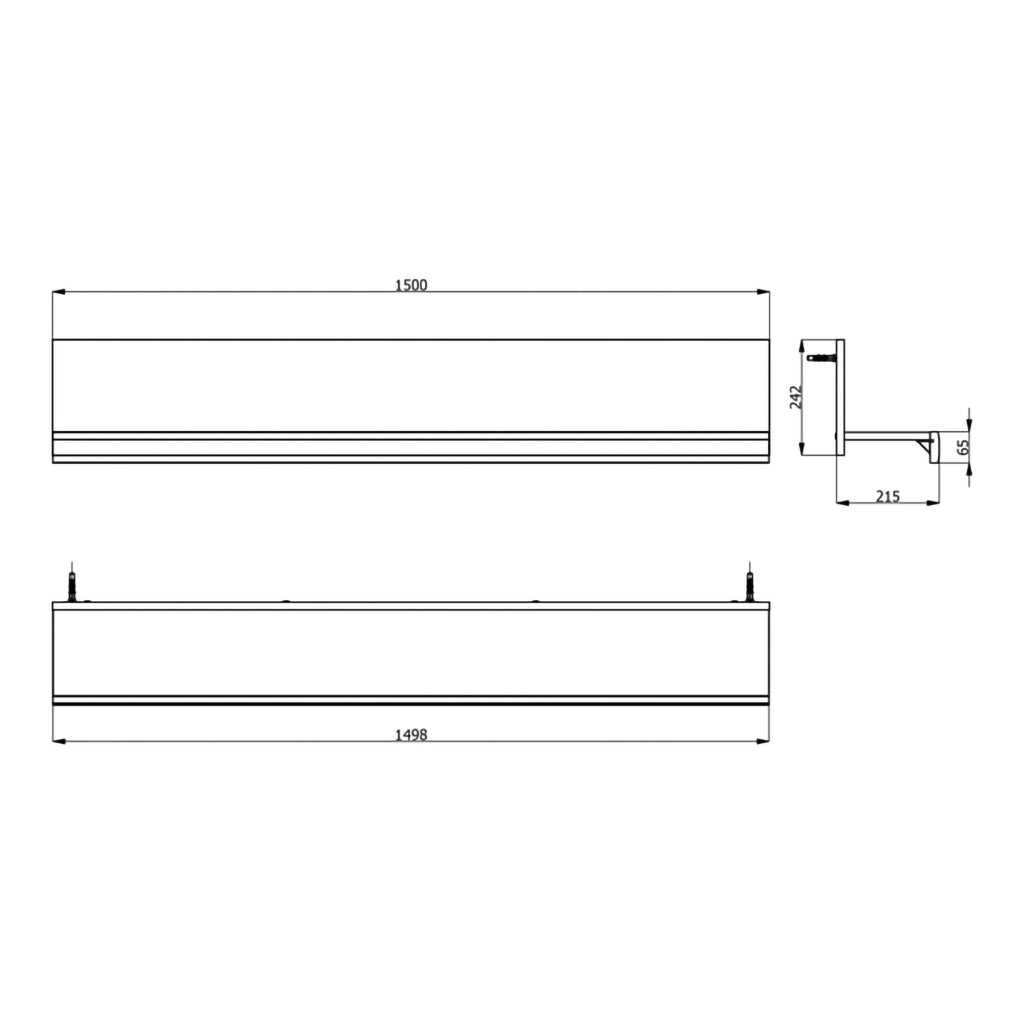 Ollol, Mensola un Ripiano, 150x22x24h cm Bianco