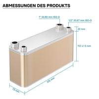 Scambiatore a piastre saldobrasate in acciaio inox, 50 piastre, max 210 kW