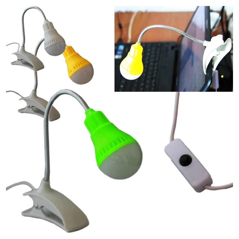 Trade Shop - Lampada Luce A Led Con Clip Per Pc Notebook Lettura Usb Flessibile Orientabile -