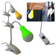 Trade Shop - Lampada Luce A Led Con Clip Per Pc Notebook Lettura Usb Flessibile Orientabile -