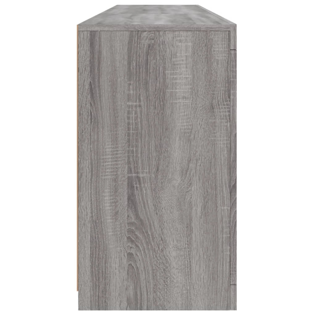 Buffet credenza cassettiera armadio mobile contenitore organizer per cucina soggiorno salotto con luci LED Sonoma 162 x 37 x 67 cm grigio 02_0030056