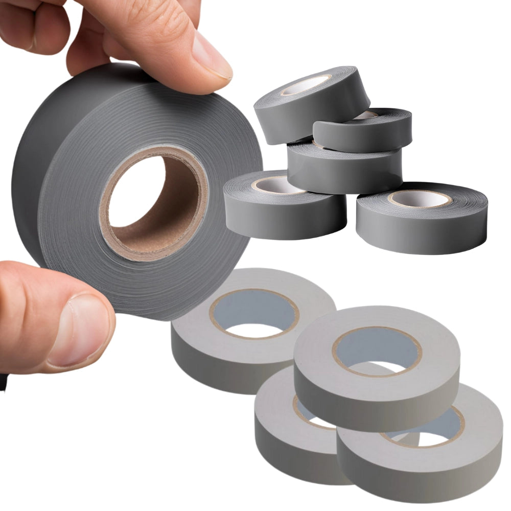 Kit nastro isolante in pvc autoestinguente multicolore per impianti sicuri *** colore grigio, dimensioni 15 mm x 10 m...