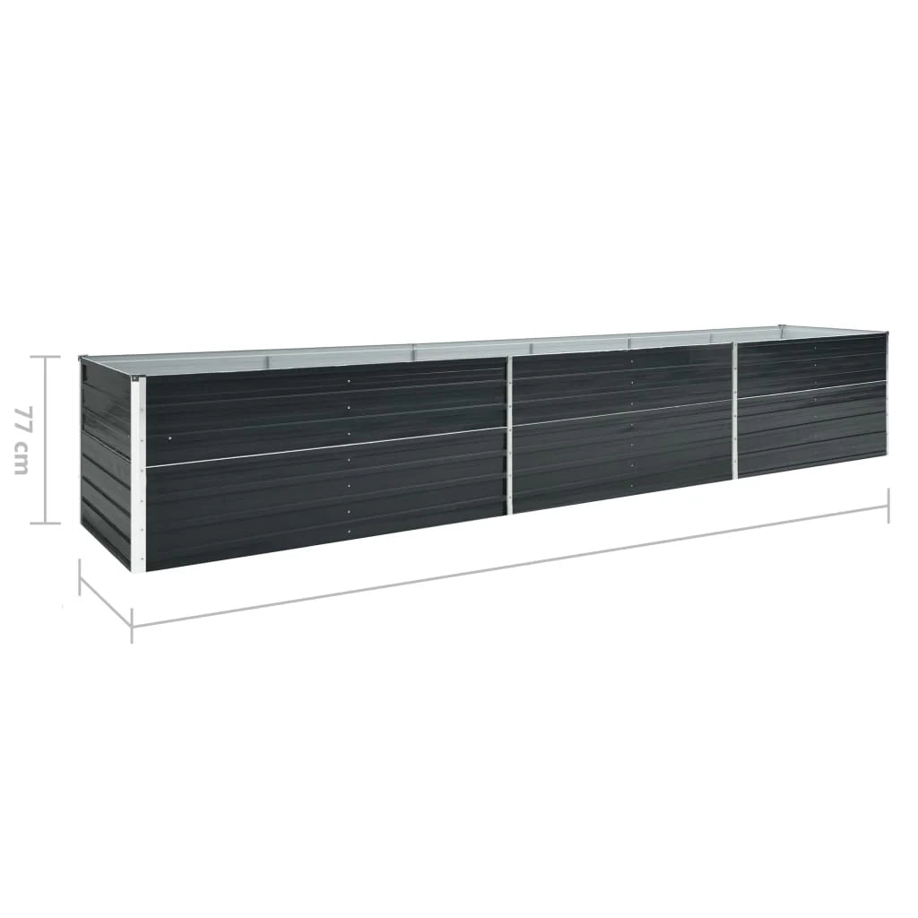 Fioriera rialzata per piante e fiori acciaio zincato 480 x 80 x 77 cm antracite 02_0001126