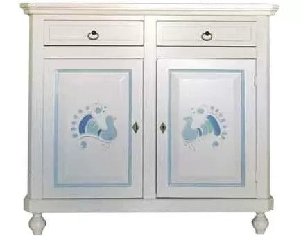 Madia credenza 2 porte 2 in legno shabby bianco 103x43x98 - Mobili 2G