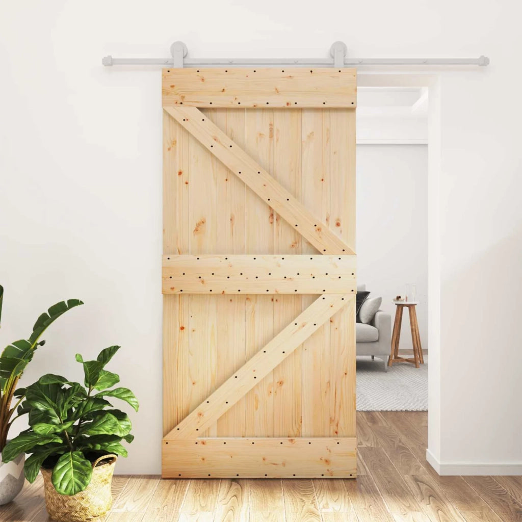 Porta scorrevole Naturale e Bianco 100 x 210 cm