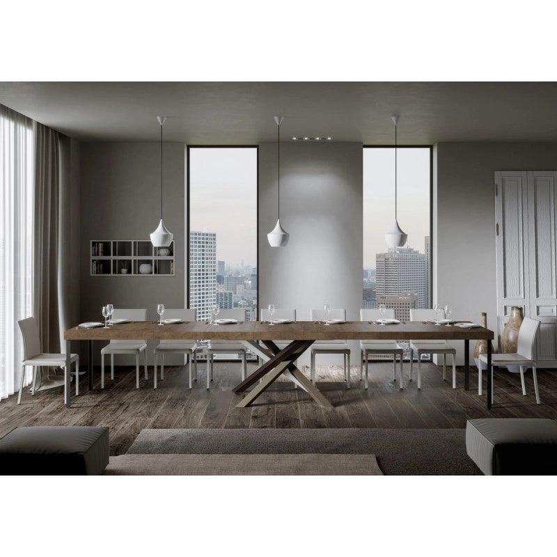 Tavolo allungabile 200/460x90 cm Volantis Premium telaio Multicolore 4/C - Noce