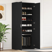 Mobile per scarpe Nero 80x39x180 cm Legno ingegnerizzato
