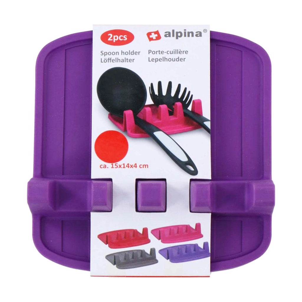 Porta cucchiaio compatto in silicone antiscivolo 15x14 cm Viola Alpina