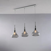 Lampada binaria in ferro con vetri 75x10x41