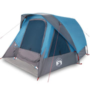 Tenda da Campeggio | Tenda Familiare a Cabina per 4 Persone Blu Impermeabile