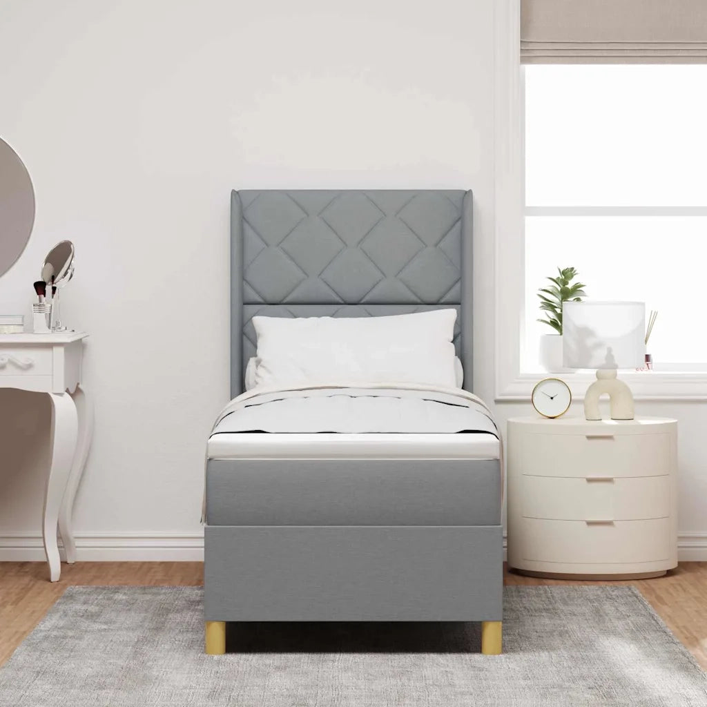 Letto a molle con materasso Grigio chiaro 80 x 200 cm Tessuto 3341861