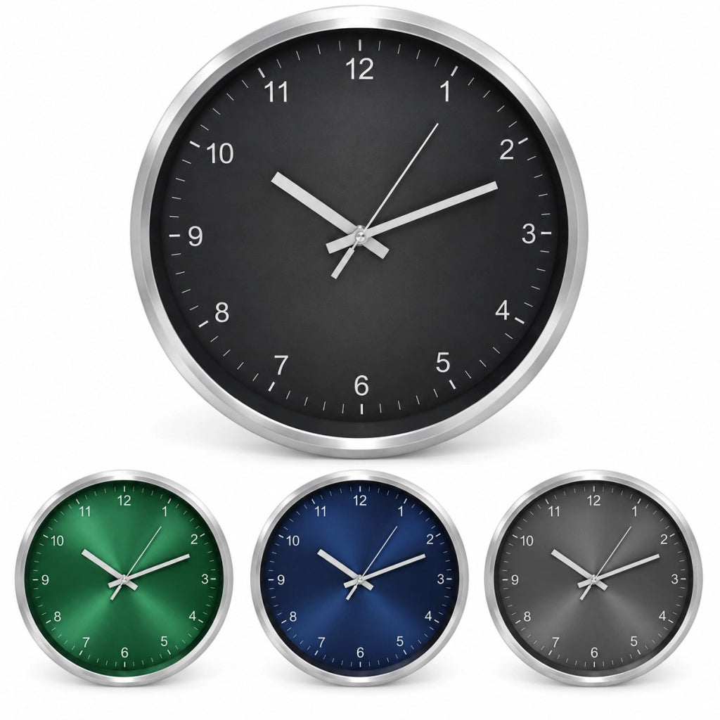 OROLOGIO DA PARETE TONDO 30,5CM MODERNO QUADRANTE VARI COLORI CASA UFFICIO