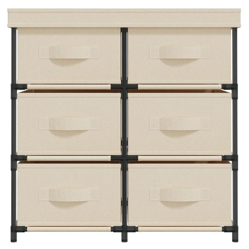 Armadietto con 6 Cassetti 55x29x55 cm Crema in Acciaio 337258