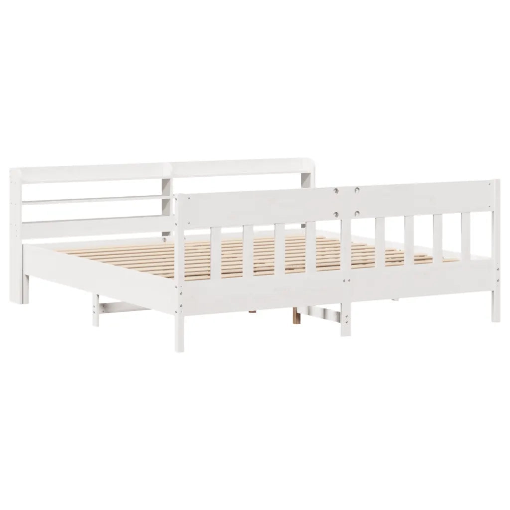 Letto senza Materasso Bianco 180x200 cm Legno Massello di Pino 3306997