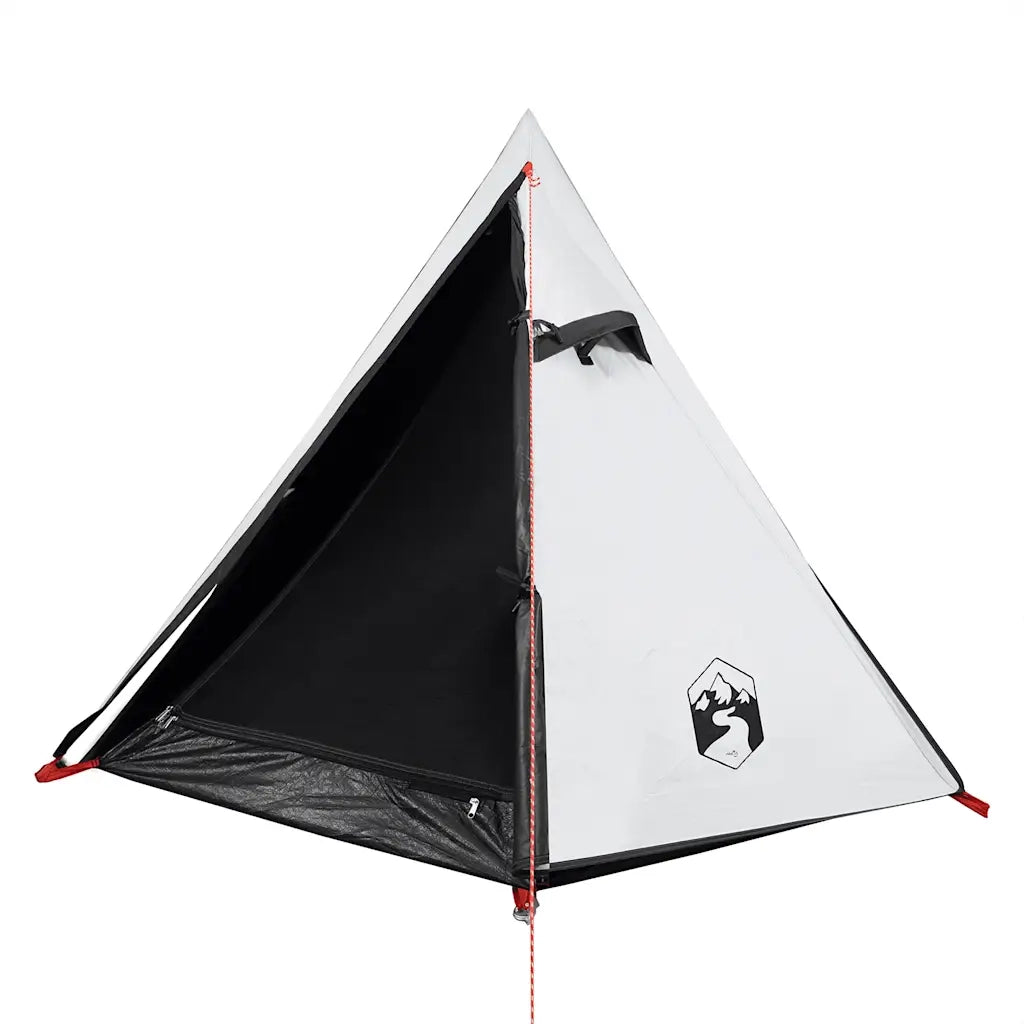 Tenda Campeggio a Cupola 2 Persone Bianca Tessuto Impermeabile 94322