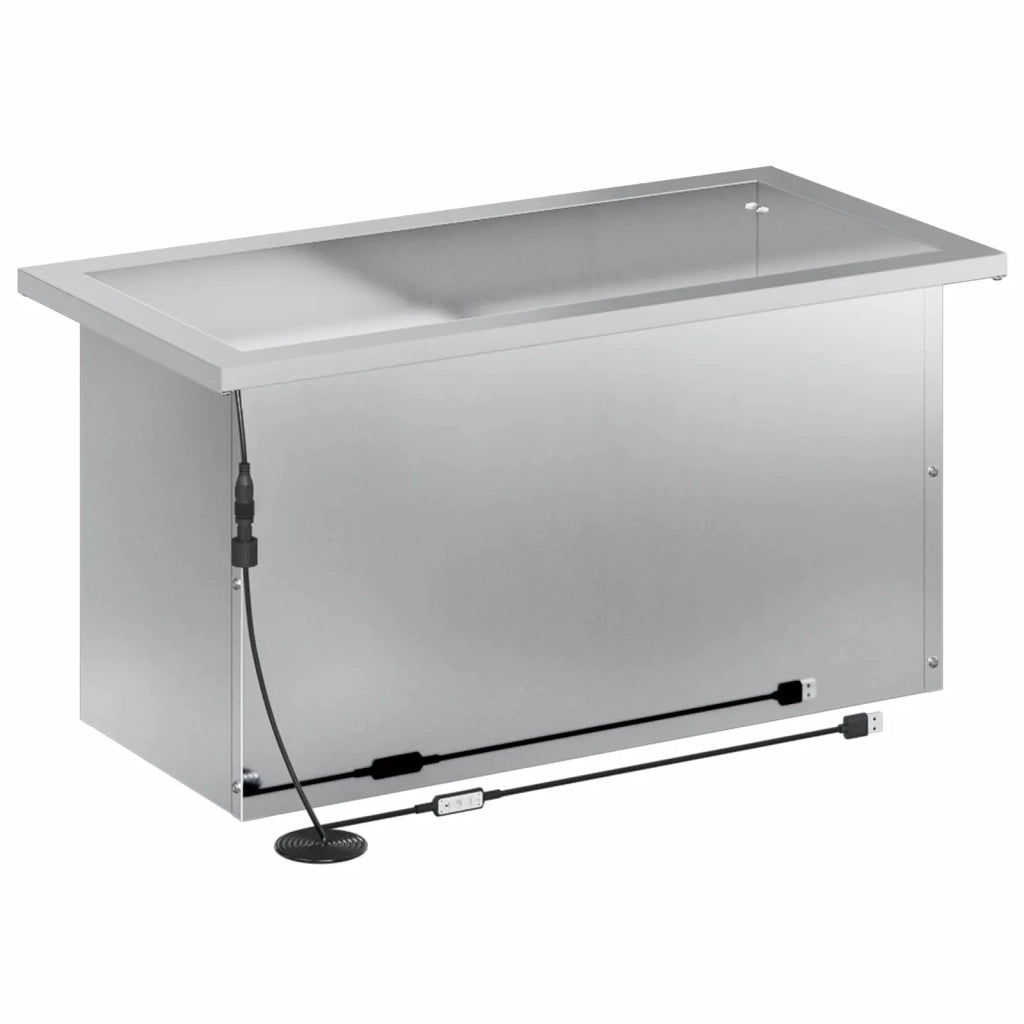 Fioriera da giardino con LED 2 pz Argento 30 x 60 x 30 cm 8008095