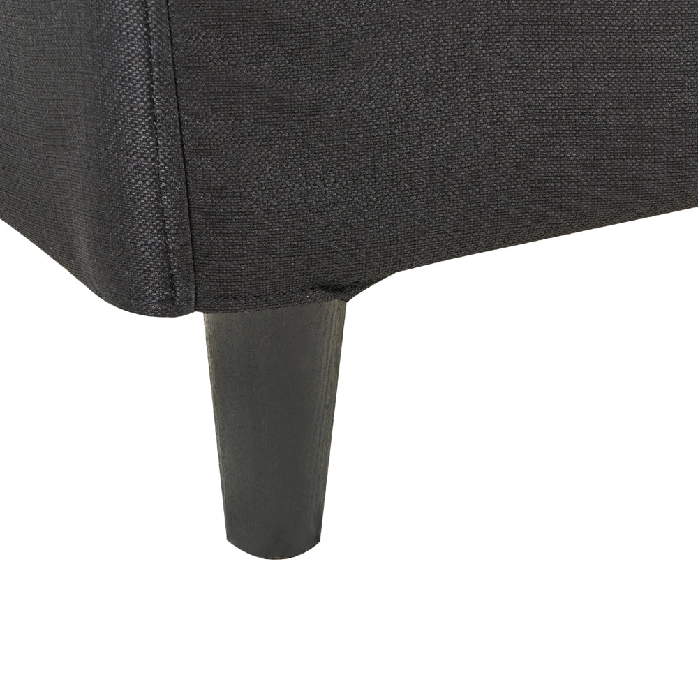 Letto matrimoniale in tessuto nero con rete a doghe 140 x 200 cm stile contemporaneo