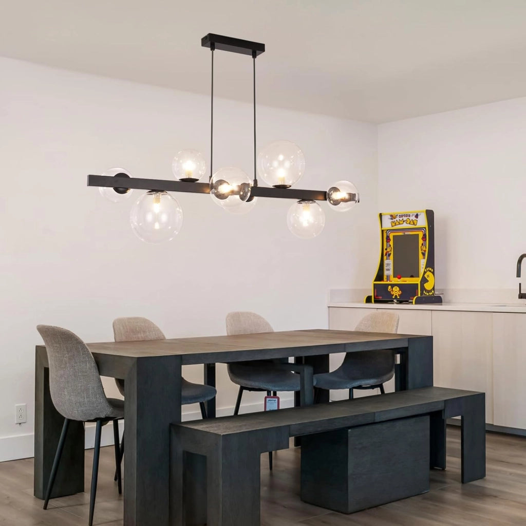 Lampada a sospensione ZMH tavolo da pranzo sospensione soggiorno G9 sospensione 8 lampadine vetro moderno