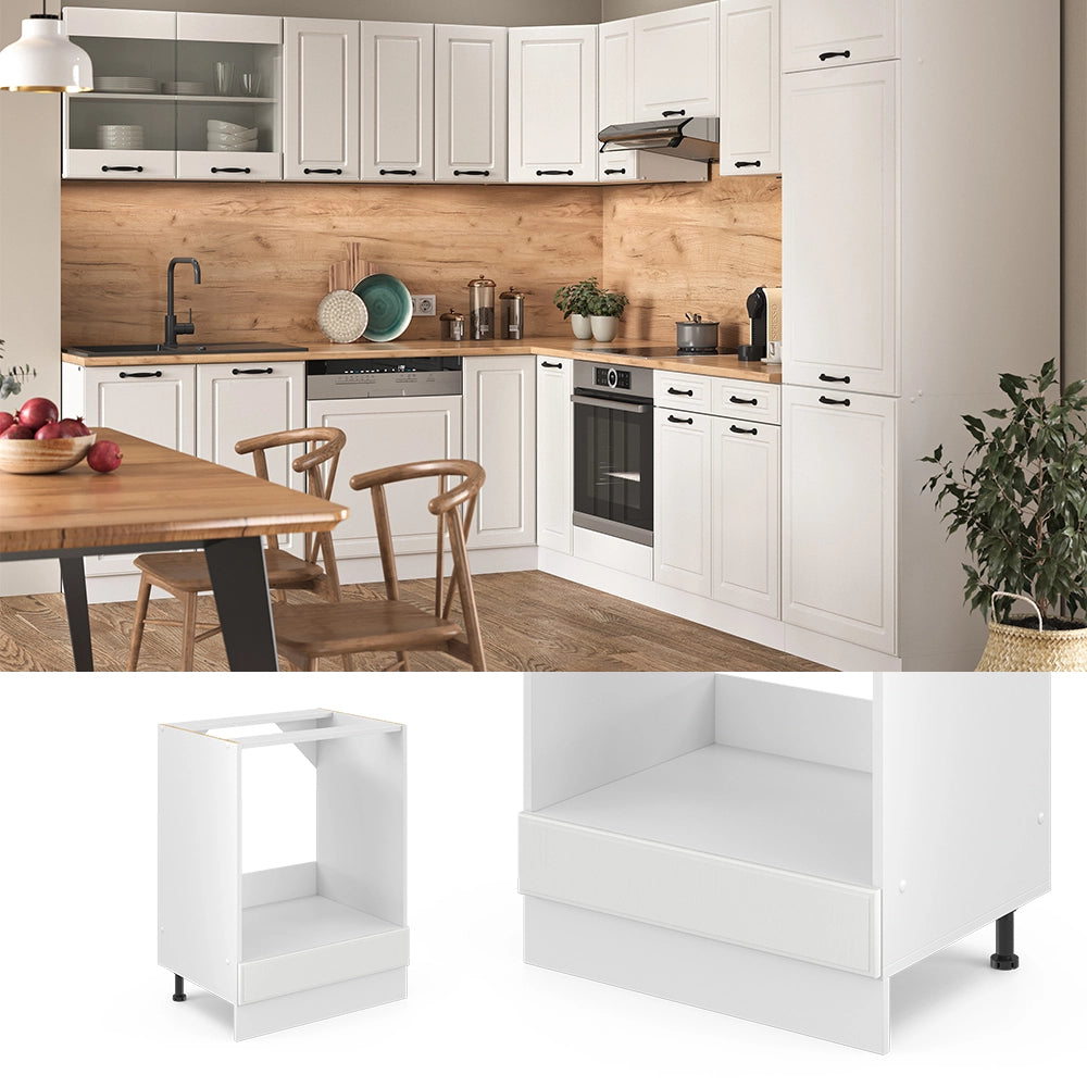 Vicco Mobile per forno da incasso Bianco casa di campagna 60 cm , PL Marmo