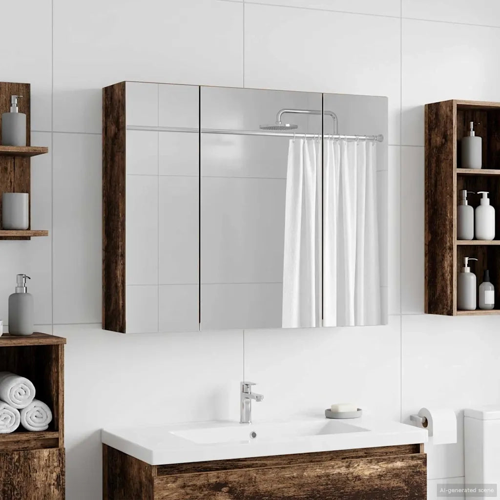 Mobiletto per specchio da bagno Legno vecchio 60 x 14,5 x 50 cm