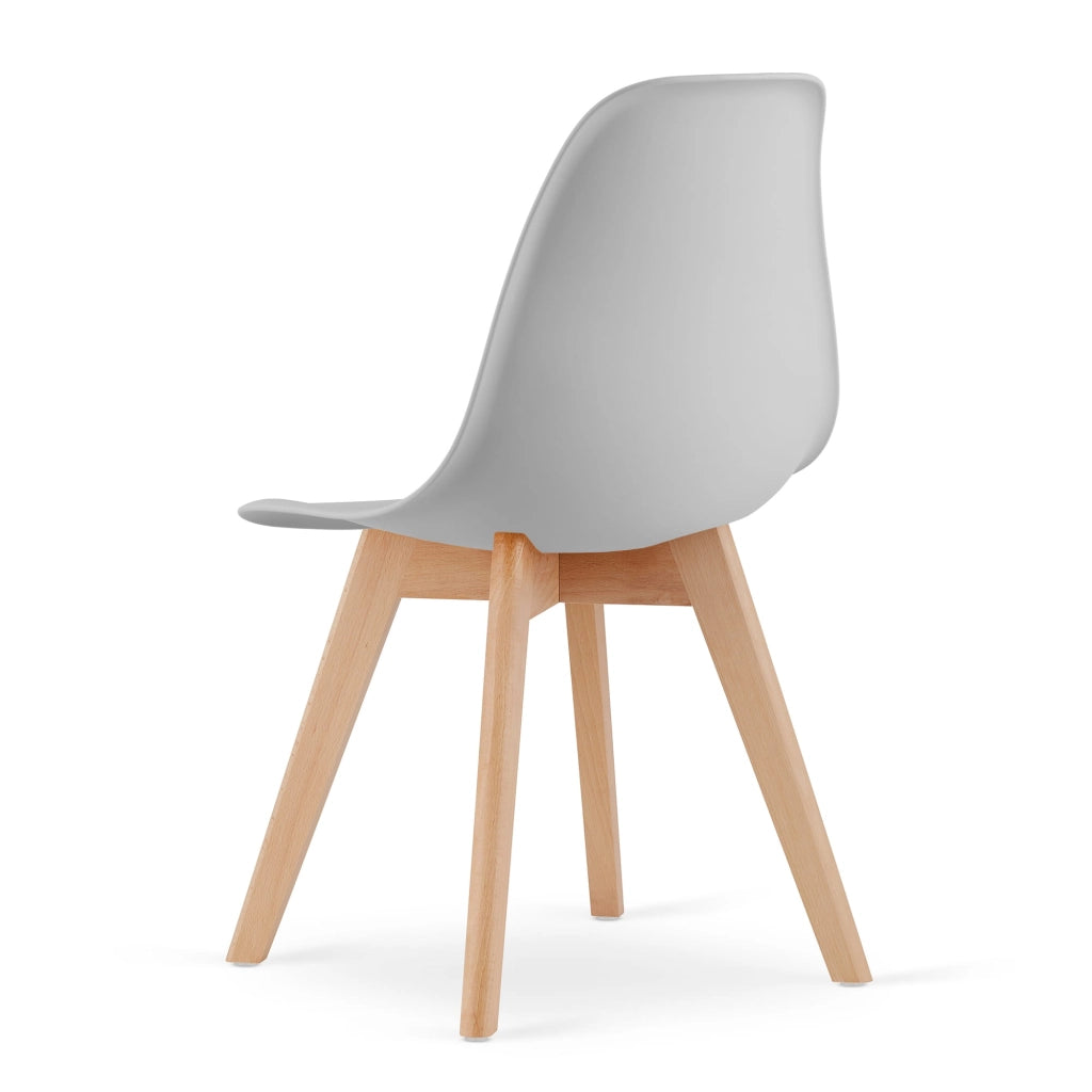 Sedia ergonomica Valora KITO con gambe in legno grigio per soggiorno x2