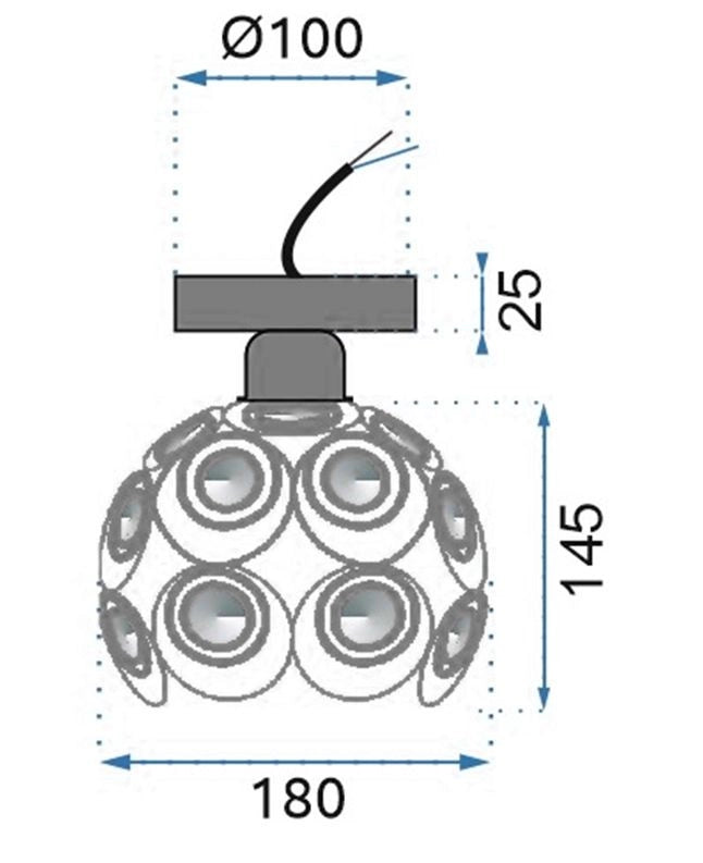 Lampada Elegante Da Soffitto APP205-1C Cristallo Oro