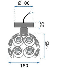 Lampada Elegante Da Soffitto APP205-1C Cristallo Oro