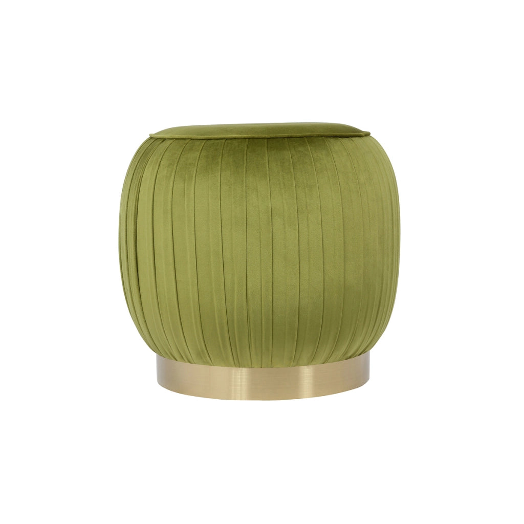 Pouf contenitore Lyla in velluto verde pistacchio
