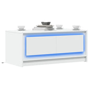 Tavolino da Salotto con Luci LED Bianco in Truciolato 851984