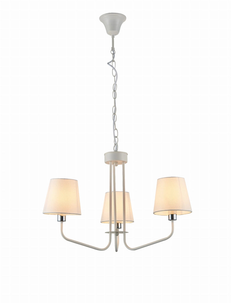Lampadario Candellux York bianco metallo Ø58 3xE14