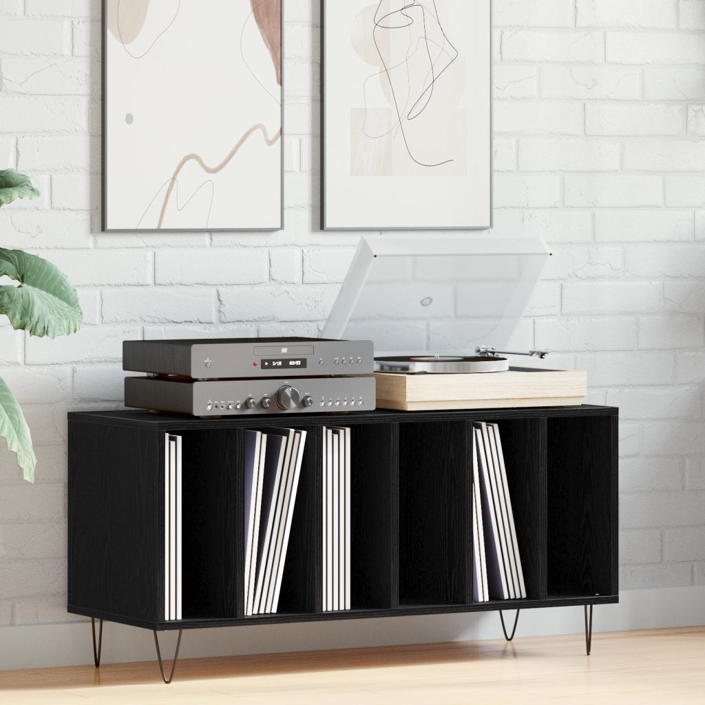 Cabinet per registratori  Nero Rovere 100x38x48 cm Legno ingegnerizzato