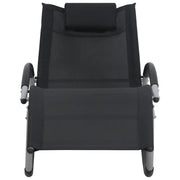 Lettino Prendisole con Cuscino Nero in Textilene 47788