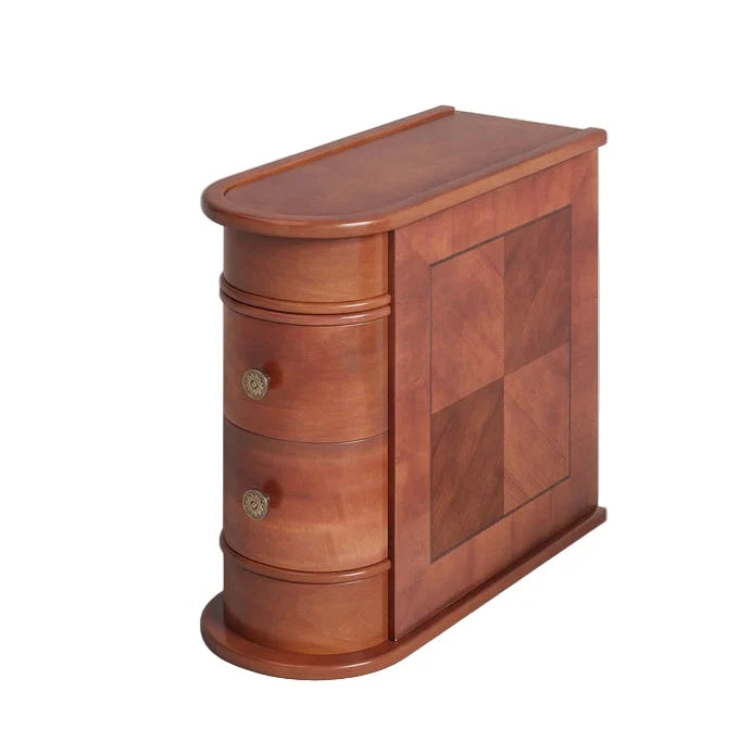 Comodino in legno 60x27x60 cm noce con 2 cassetti, già montato
