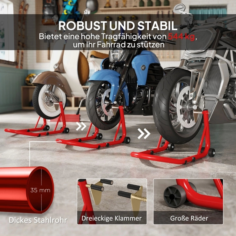 SUPPORTO MOTO in acciaio rosso, 544 kg, 35 x 38 x 64 cm