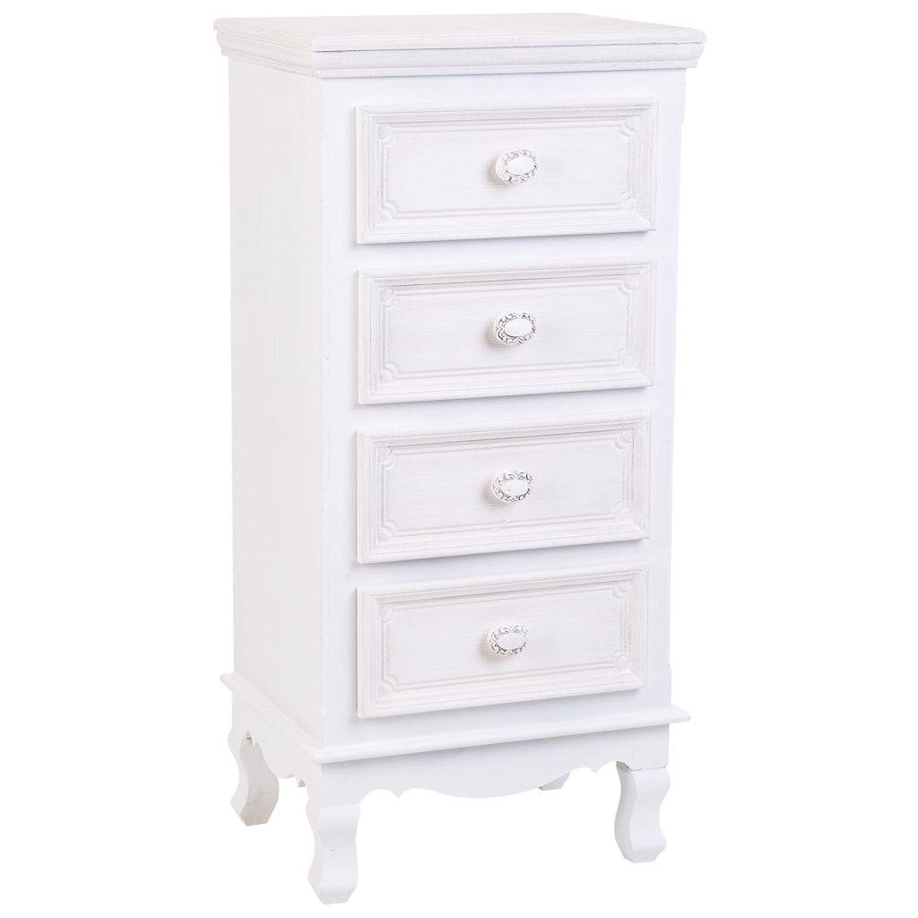 Cassettiera in legno bianco 40x30x82