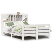 Letto matrimoniale | Letto per adulti | Letto Libreria senza Materasso Bianco 160x200 cm Legno di Pino