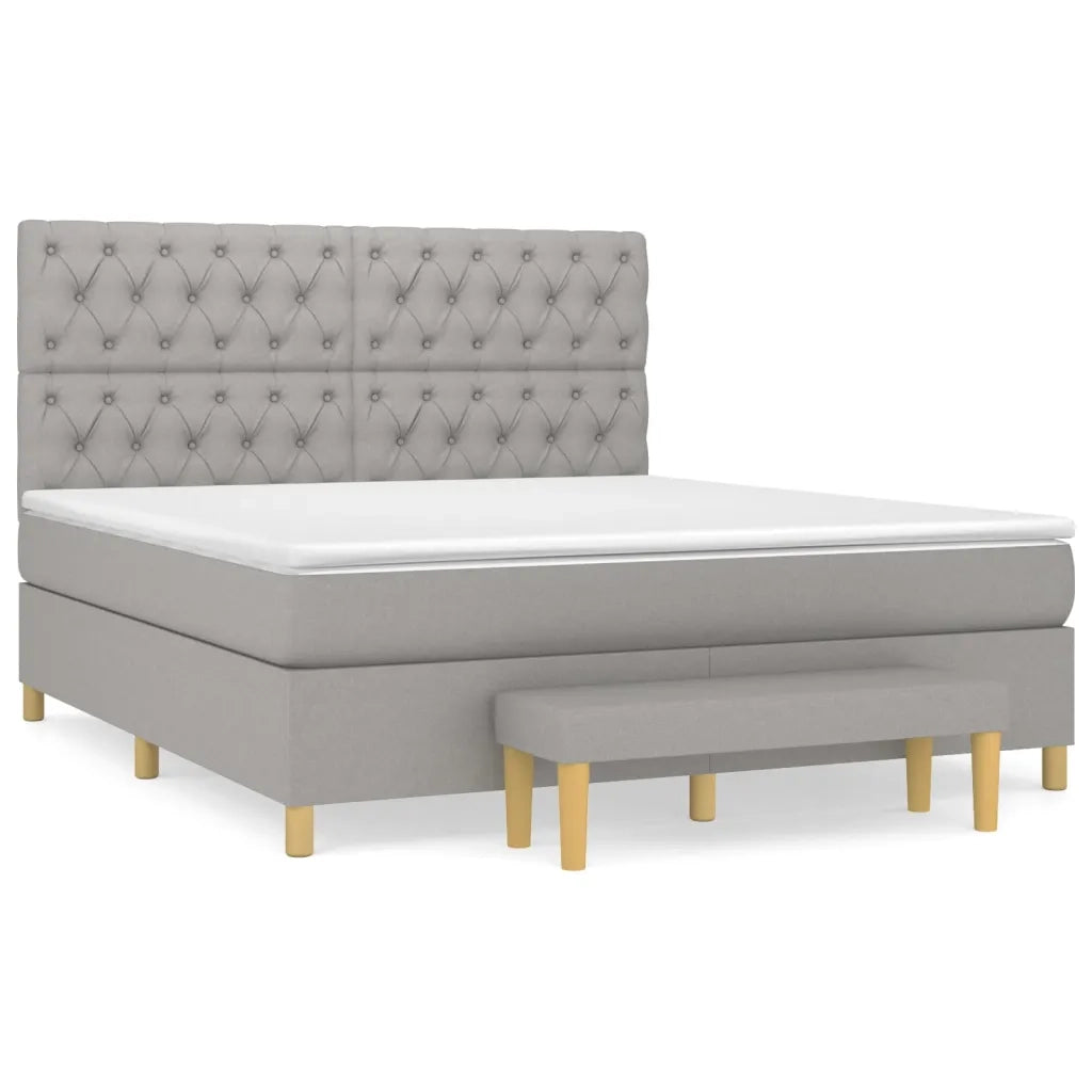 Giroletto a Molle con Materasso Grigio Chiaro160x200 cm Tessuto 3137405