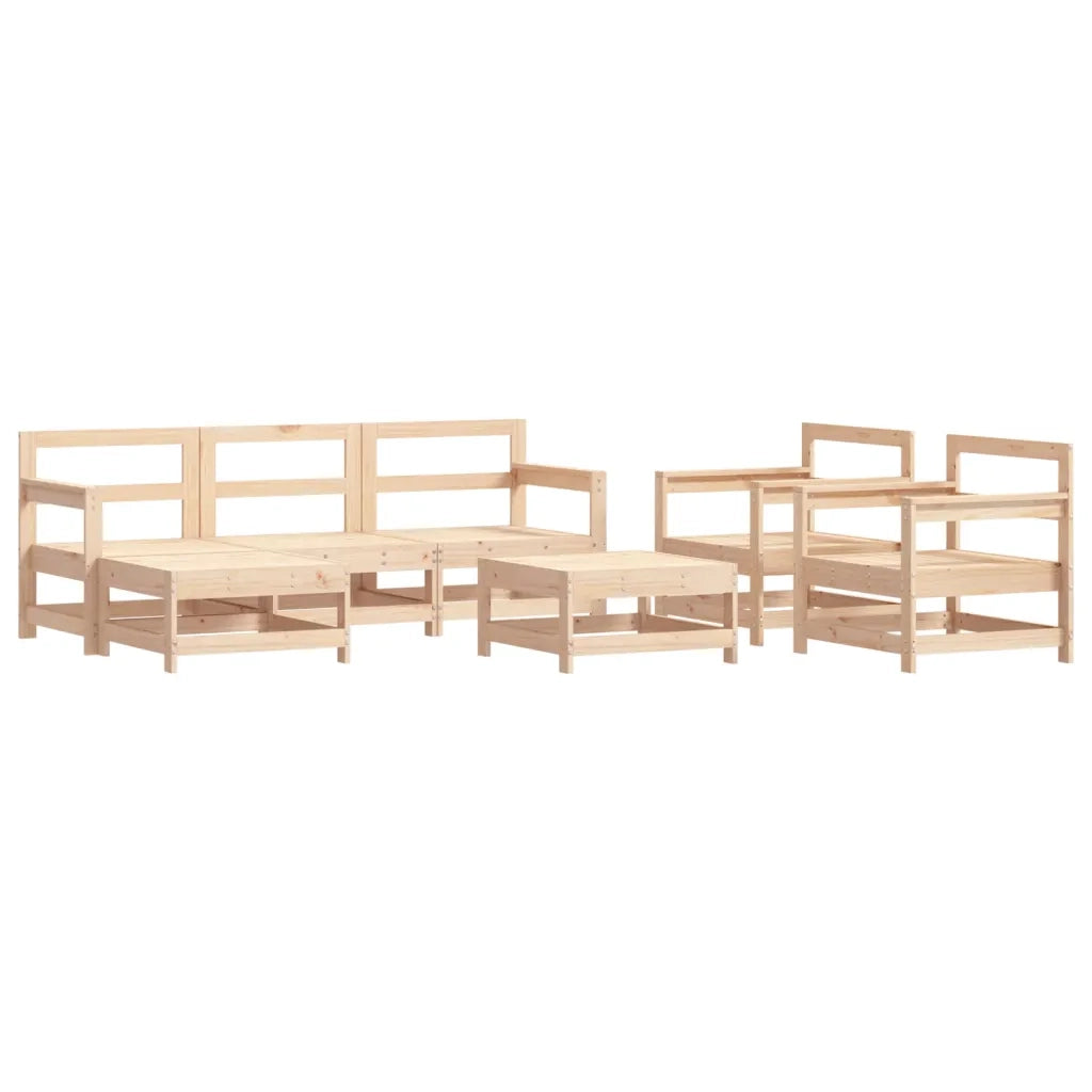 Set Salotto da Giardino 7 pz in Legno Massello di Pino 3186228
