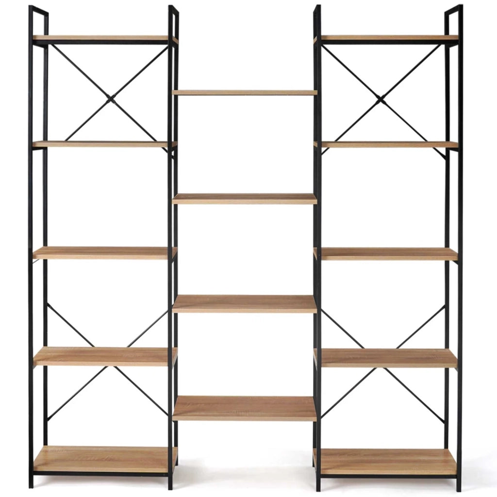 IDMarket - DETROIT libreria trio di design industriale a 5 livelli 170 cm