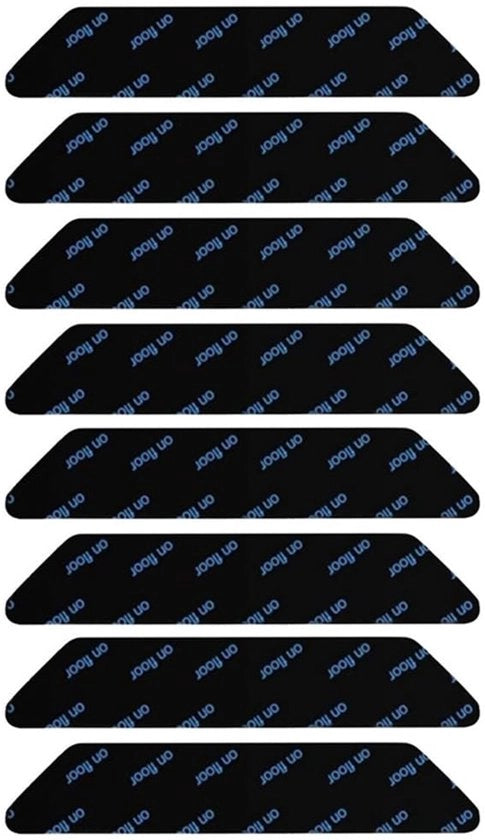 Set di adesivi per tappeti 8 pezzi - Antiscivolo - Forma trapezoidale - Per pavimenti in legno/tegole/beton/marmo - Resistente alle alte temperature - Buona aderenza - Striscia di tappeto adesiva