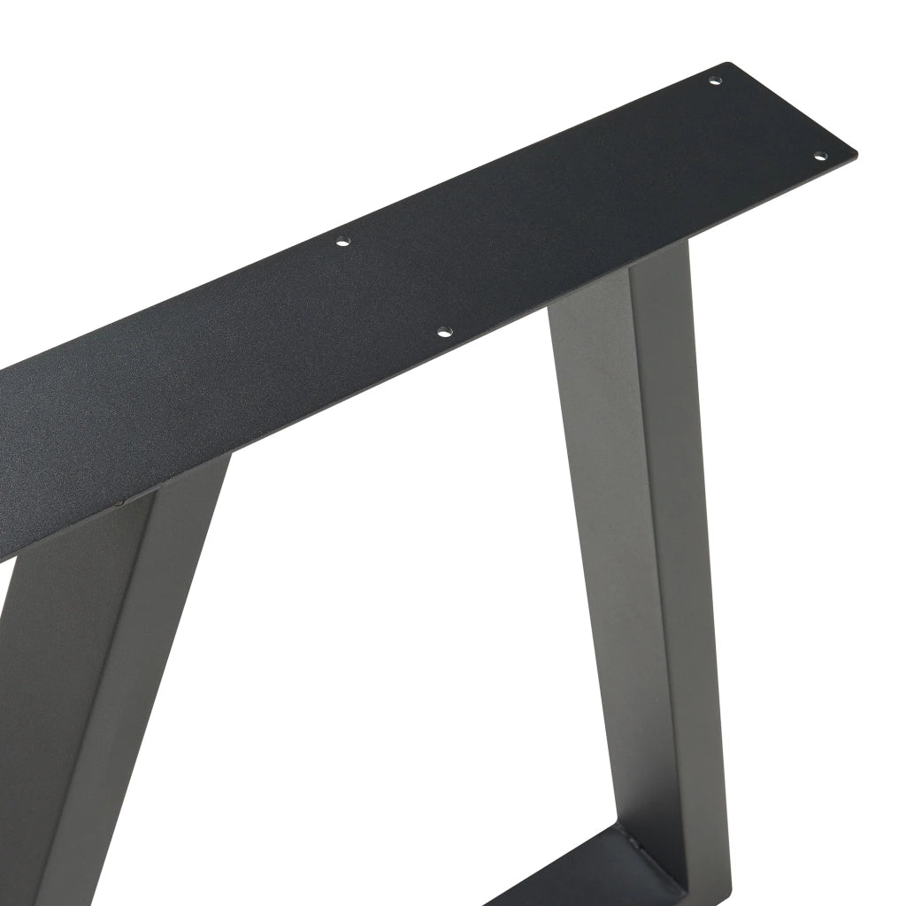 Set di 2 gambe per tavolo da arredamento moderno design originale acciaio 72 x 70 cm nero 03_0009674