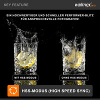 Stager 600 HSS flash fotografico da studio, luce LED da 600 W per foto e video, con ricevitore a 2,4 GHz, breve tempo di spegnimento del flash, ideale per studi fotografici