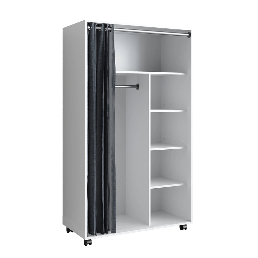 Vicco Armadio multifunzione Bianco 100 x 168 cm Con rulli