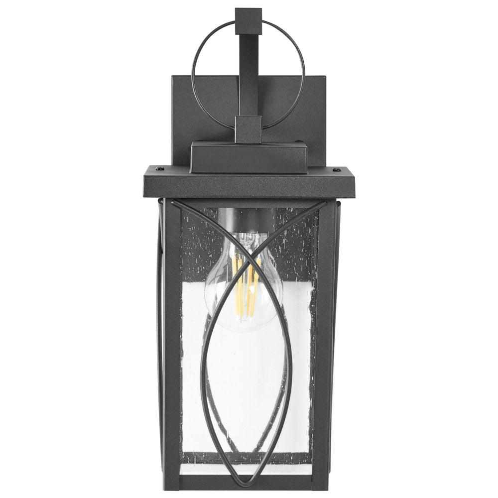 Set di 2 Applique da Esterno in Metallo Nero Stile Moderno per Ingresso e Portico