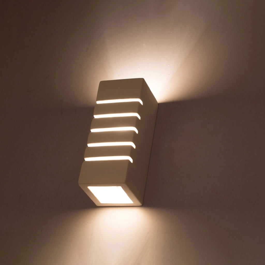 Applique Pure Lume KASIMO ceramica bianca 2xE27 interni